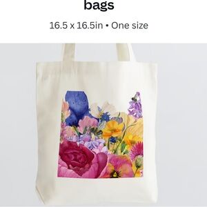 Floral canvas tote bag